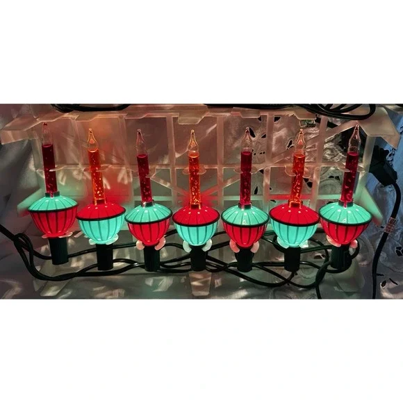 Noma Bubble Lites SET OF TWO 7 Lights in Each Strand Red & Orange - All Working